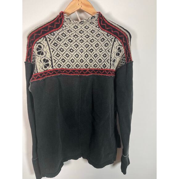 Free People Snow Bunny Mock Neck Pullover Gray, White, Red Sweater Women's Sm - Picture 8 of 12